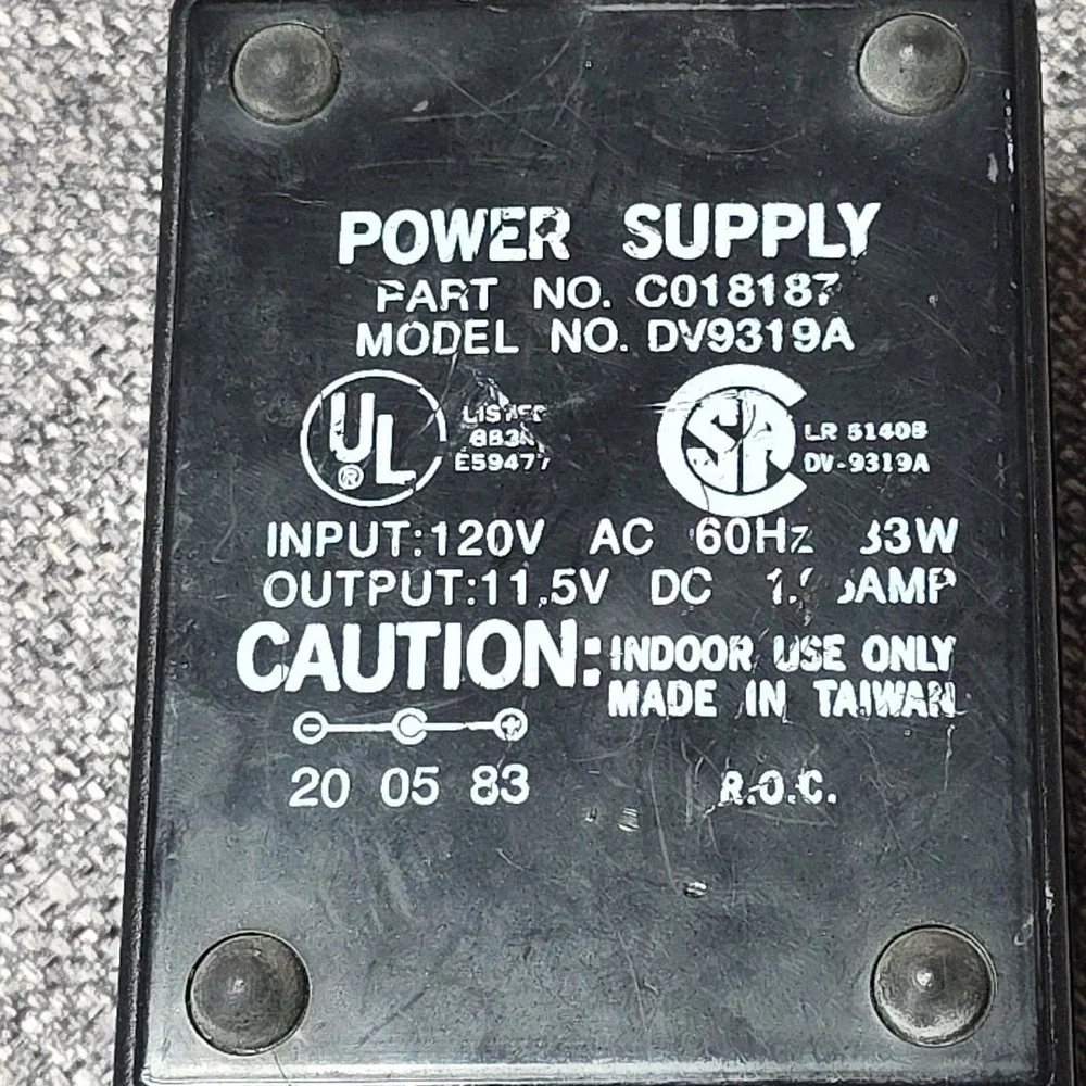 Authentic OEM Atari 5200 Power Supply Part No. CO 18187 Model No DV-9319A